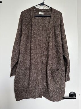 Lucky Brand Brown Speckled Long Cardigan Size XL NWOT